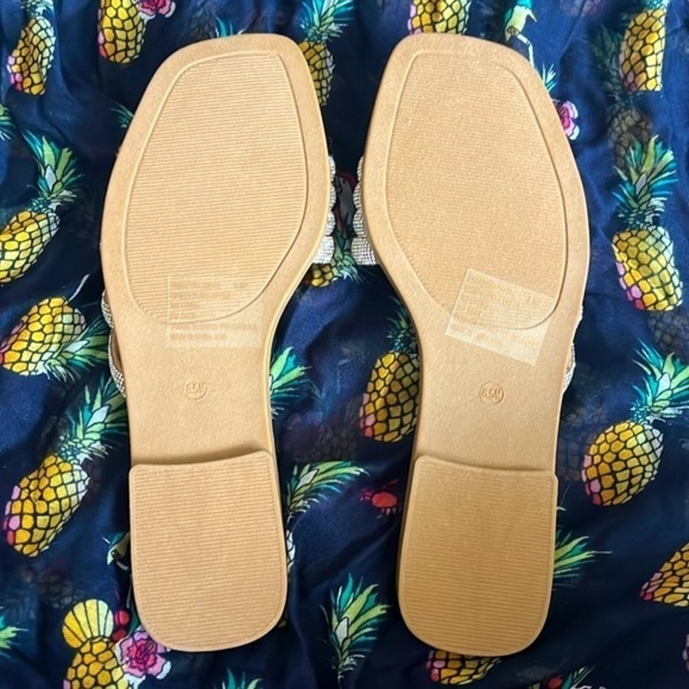 Brand New Steve Madden Rhinestone Multi-Strap Slip-On Sandals Bling Snazzy Slide - Picture 6 of 14